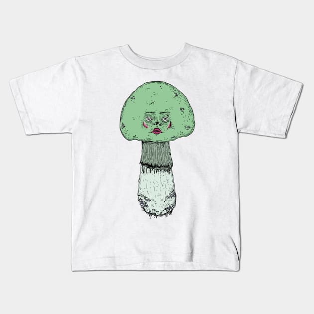 Sad mushroom Kids T-Shirt by zyits